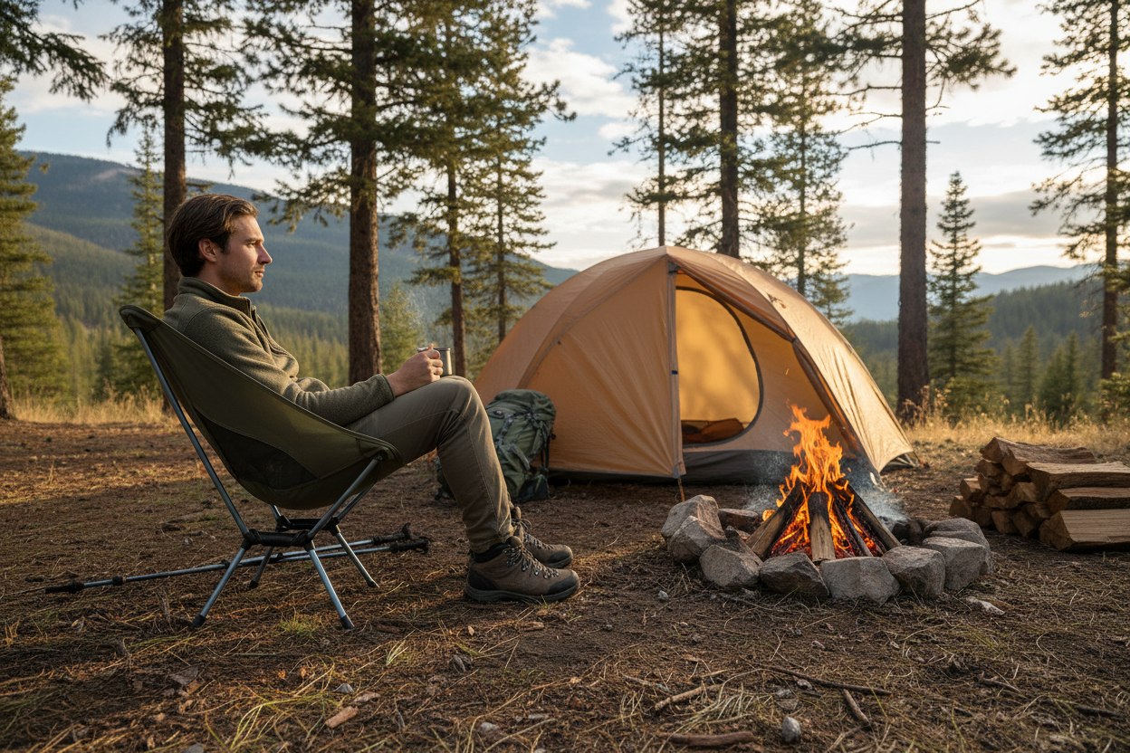 BaseCamp Chair At Campsite