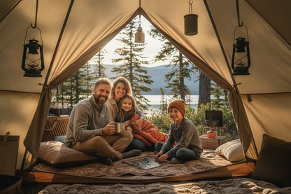 Basecamp 4-Person Tent - Family Inside